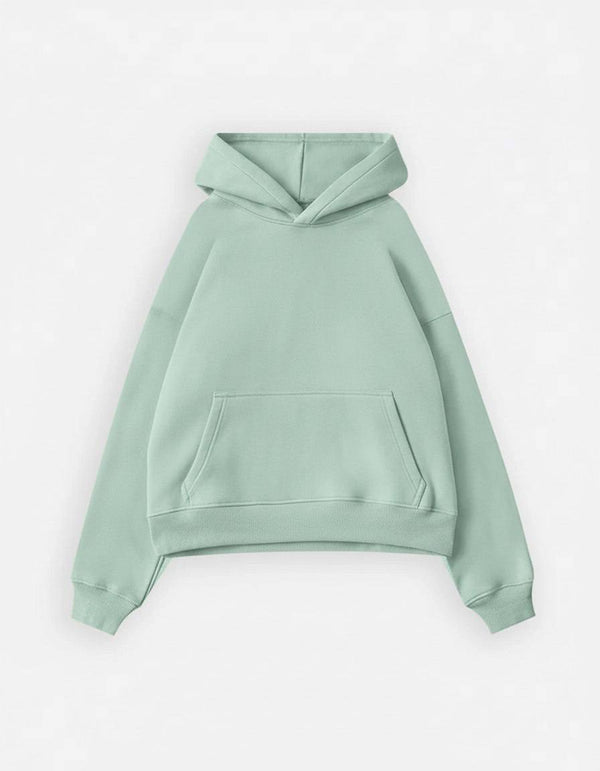 Drop Shoulder Mint Green Hoodie