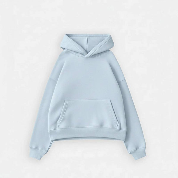 Drop Shoulder Baby Blue Hoodie