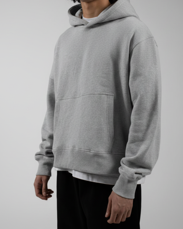 Drop Shoulder Heather Gray Hoodie