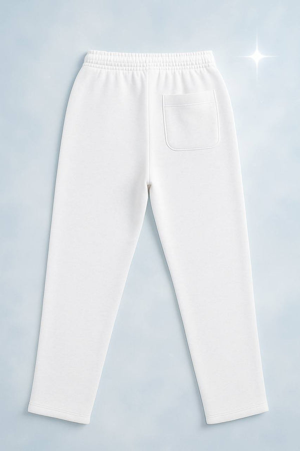 wide leg sweatpant - White