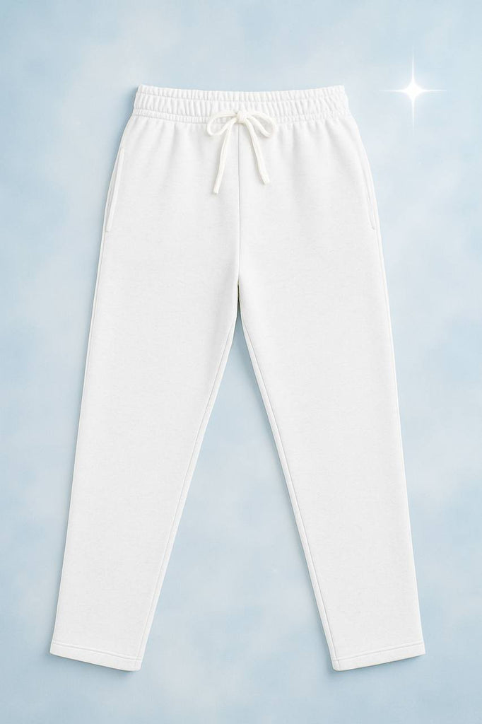 wide leg sweatpant - White