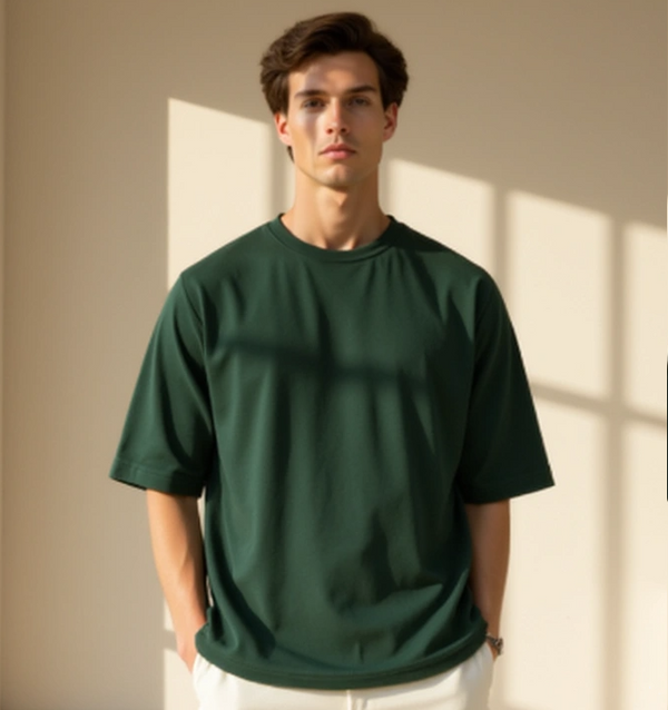 Basic Oversized T-shirt - Dark Green