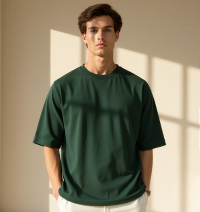 Basic Oversized T-shirt - Dark Green