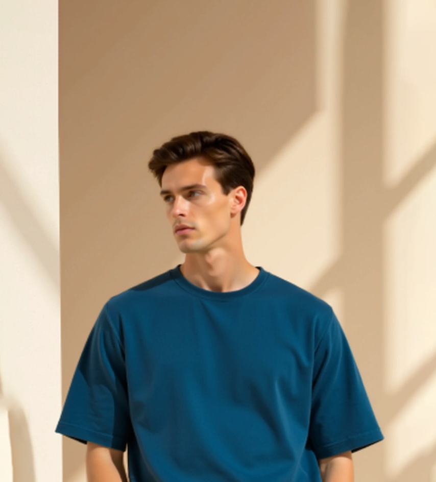 Basic Oversized T-shirt -Petrol Blue