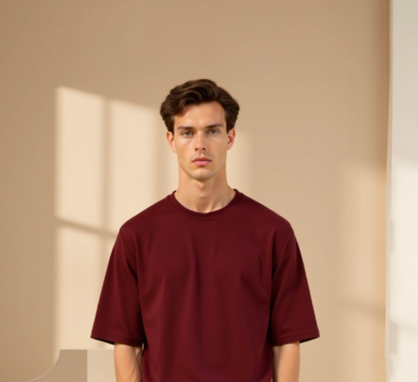 Basic Oversized T-shirt - Burgundy