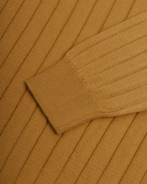 Slim Fit Caramel Polo Basic Knitted Pullover