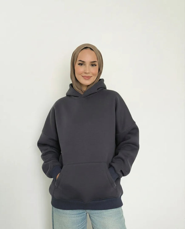Drop Shoulder Hoodie - Iron Grey